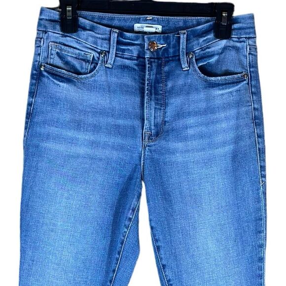 Good American Good Legs Crop Chewed Hem Denim Jeans Size 6 / 28 - Picture 6 of 9